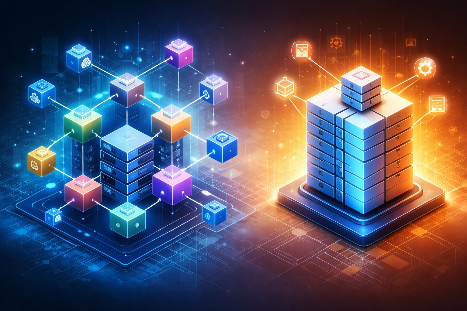 Сравнение микросервисной и монолитной архитектуры приложений